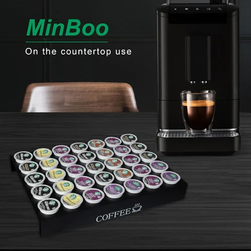 Miniatura 5 de MinBoo BamBoo - Soporte para cápsulas K para cajón o encimera, organizador de cápsulas K, soporte para cápsulas de café, contiene 35 cápsulas