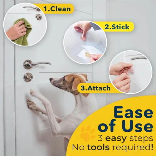 Miniatura 4 de PROTECTO Paquete de 2 protectores de puerta resistentes contra arañazos de perros, 30 x 20 pulgadas, protector de arañazos de puerta transparente