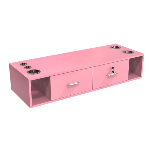 Miniatura 14 de OmySalon Estación de estilo de montaje en pared para estilista, equipo de peluquería de belleza, estación de gabinete de salón con cajones de Negro