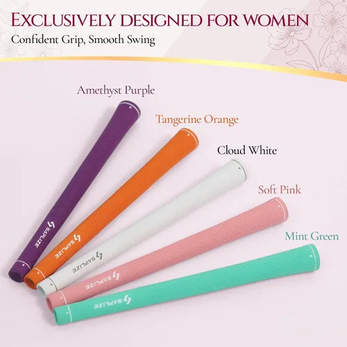 Miniatura 5 de SAPLIZE Puños de golf exclusivos para mujer, diseño cónico optimizado, elegante serie de colores sólidos, suaves, cómodos y absorbentes de golpes