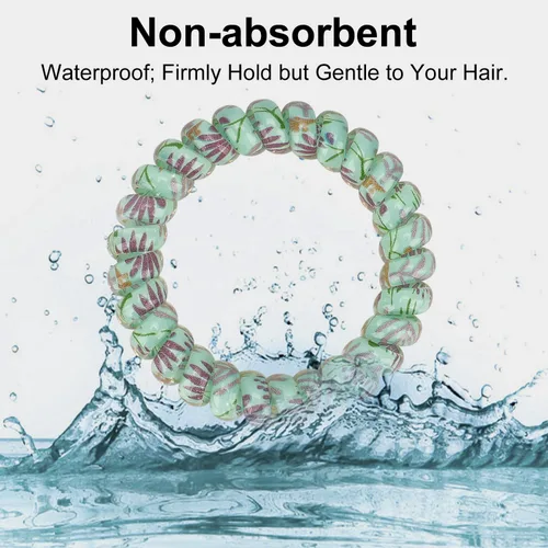 Miniatura 2 de JessLab Lazos en espiral para el cabello para damas, paquete de 10 bandas elásticas de bobina de plástico, accesorio sin daños para mujeres y niños