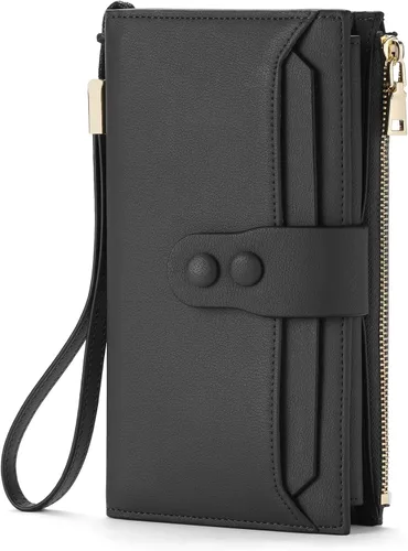 Miniatura 15 de SENDEFN Cartera de cuero para mujer, con bloqueo RFID, tarjetero para tarjetas de crédito, cartera de mano para mujer