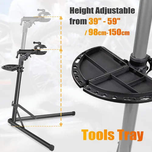 Miniatura 6 de BikeHand Soporte de reparación de bicicletas, soporte de trabajo portátil para mecánicos de bicicletas para el hogar, para mantenimiento
