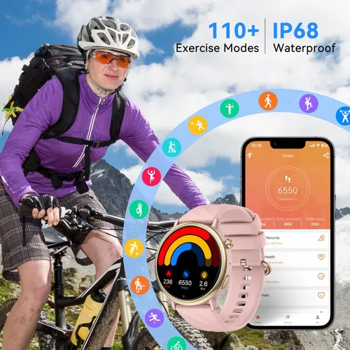Miniatura 4 de Reloj inteligente para mujer con rastreador de ejercicio: resistente al agua, para correr, relojes digitales para hombre, responder llamadas, reloj