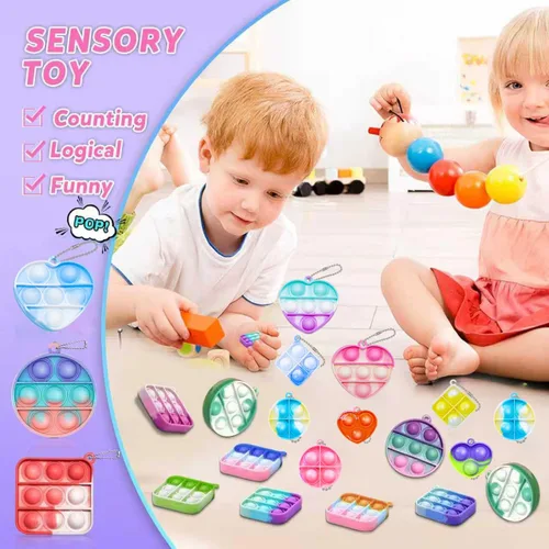Miniatura 4 de 108 piezas de llavero Pop Fidget It Mini Fidget Toys Bulk Party Favores para niños de 4-8, 8-12 años, juguetes a granel para niños pequeños premios