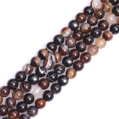 Miniatura 76 de GEM-Inside - Cuentas redondas de ágata de ónix azul claro natural de 0.394 pulgadas (0.394 in) con agujero grande para hacer joyas, suministros