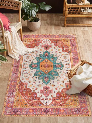Miniatura 71 de Moynesa Alfombra de pasillo ultra fina lavable de 2 x 6 pies, antideslizante, resistente a las manchas, alfombra vintage que no desprende para Gris