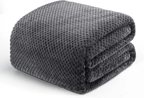 Miniatura 34 de Exclusivo Mezcla - Manta de vellón extragrande para sofá o cama, mantas supersuaves y cálidas con textura de gofre, acogedora, mullida y ligera Azul