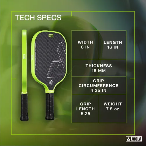 Miniatura 2 de JOOLA Double Vision - Paleta de pickleball de 16mm (0.63 pulgadas) - Forma Signature y estándar - Superficie de aramida para un tacto más suave