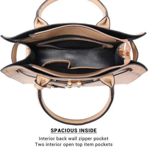 Miniatura 6 de Dasein - Bolsos y carteras para mujer, bolsos bandolera con asa superior con cinturón, bolsos de hombro para trabajo con correa larga