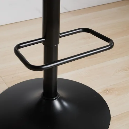 Miniatura 6 de Juego de 2 taburetes de bar giratorios de 360°, taburetes de bar modernos de mediados de siglo, altura de mostrador ajustable, sillas de bar Negro