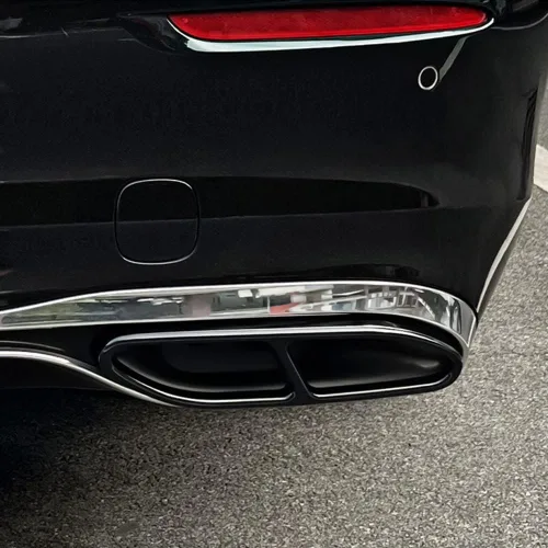 Miniatura 4 de Salidas de escape de garganta de tubería Cubierta trasera Trim para Mercedes-Benz Clase S W223 S580 S560 S450 S500 S63 AMG S580e Accesorios
