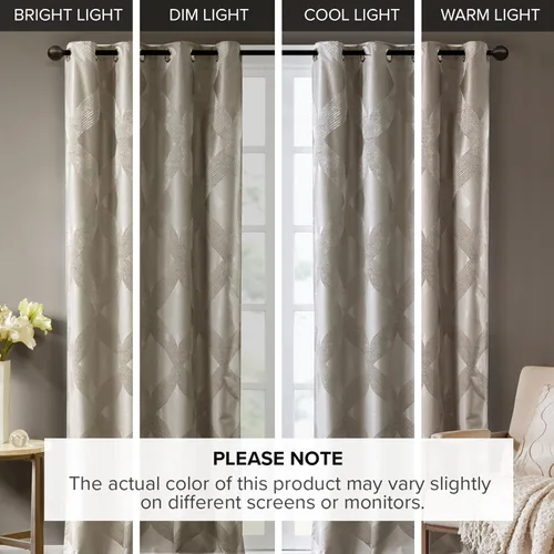 Miniatura 7 de Sun Smart Bentley - Cortinas opacas para ventana, jacquard de punto Ogee, decoración de sala de estar, aislamiento térmico, bloqueo de luz