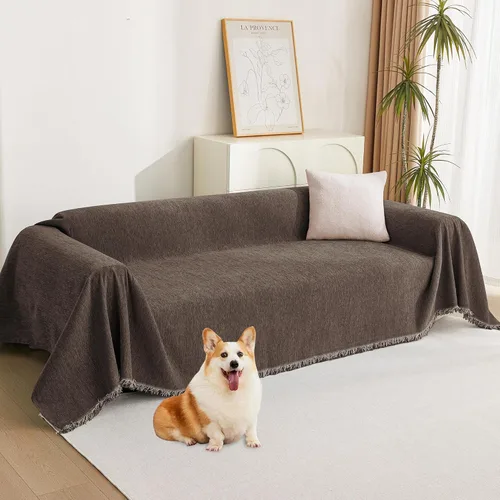 Miniatura 25 de MYSKY HOME - Funda de sofá bohemia supersuave para sofá de 2 a 3 plazas, funda de sofá de jacquard negro, para sofá biplaza y futón, funda para sofá