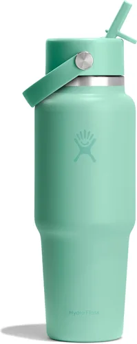 Miniatura 53 de Hydro Flask Botella de agua de viaje – Acero inoxidable aislado – Tapa ancha con pitillo, antiderrames, a prueba de fugas en 24 oz Trillium Pink