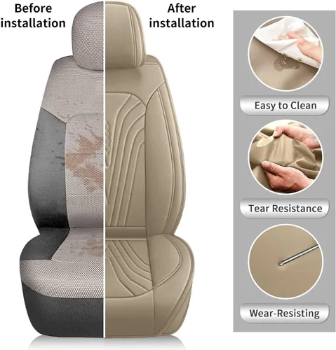 Miniatura 6 de DISUTOGO 2 Fundas para Asientos Delanteros Compatibles con Hyundai Tucson 2010-2024 2025 2026: Fundas de Asiento de Coche de Cuero Impermeables