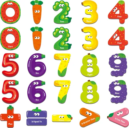 Números magnéticos y símbolos matemáticos, herramienta de aprendizaje educativo para niños, reconocimiento matemático, 25 imanes que incluyen 20