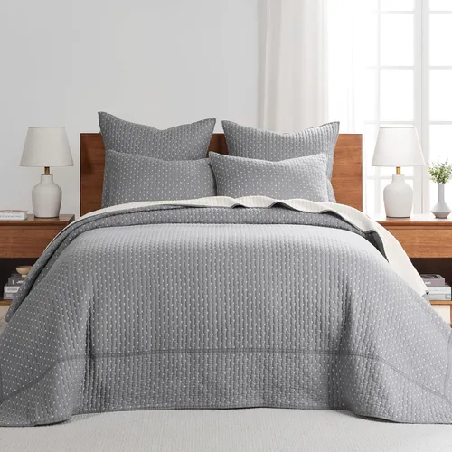 Miniatura 42 de Levtex Home - Juego de edredón reversible con punto de cruz tamaño Queen (104x106 pulgadas) con 2 fundas de almohada (26x20 pulgadas) - Textura