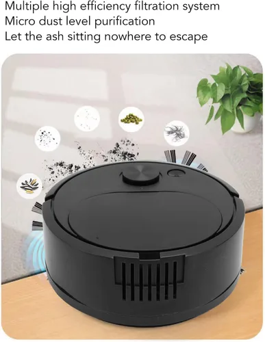 Miniatura 5 de Robot aspirador y trapeador, recomendaciones de limpieza personalizadas, robot aspirador bueno para pelo de mascotas, alfombras, suelos duros (negro)