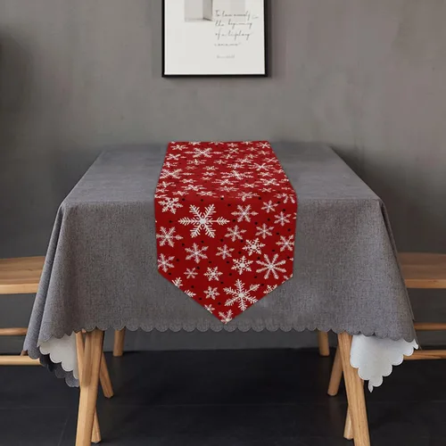 Miniatura 3 de MNSRUU Camino de mesa, copos de nieve y estrellas, invierno, Navidad, comedor, mesa auxiliar, camino de mesa auxiliar para boda, granja, hogar