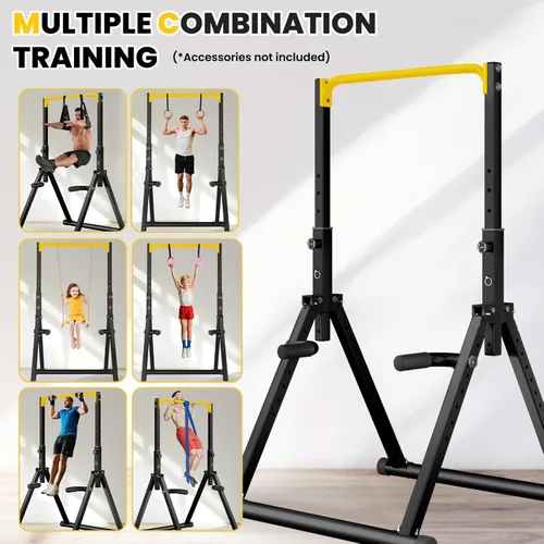 Miniatura 6 de DOBESTS Power Tower Pull Up Bar Free Standing, Adjustable Foldable Pull Up Station, Home Gym Strength Training Equipment 700LBS Negro Estilo 4-Barra