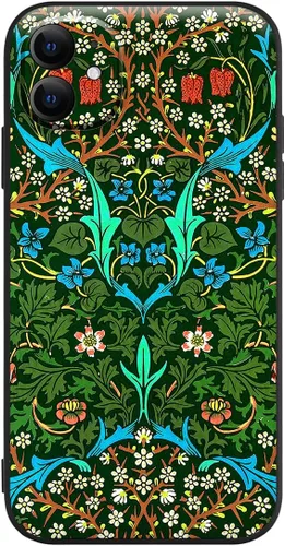 Miniatura 33 de Berkin Arts Funda de silicona compatible con iPhone 12 con protector de pantalla de flores ornamentales intrincadas rosas