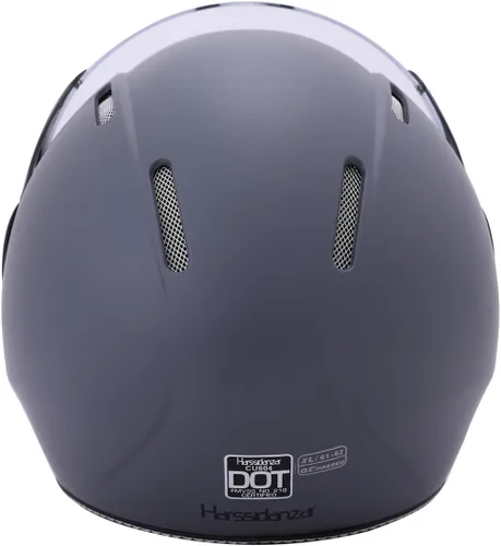 Miniatura 6 de Harssidanzar Casco de motocicleta con visera única, cara abierta, motocicleta, scooter, ciclomotor, casco crucero, aprobado por DOT, para hombres