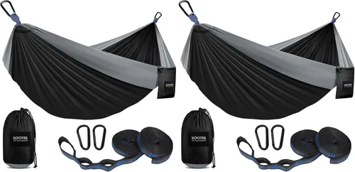Miniatura 13 de Kootek Hamaca de campamento, hamacas portátiles con correas para árboles y bolsa de transporte adjunta, equipo esencial de campamento, perfecto