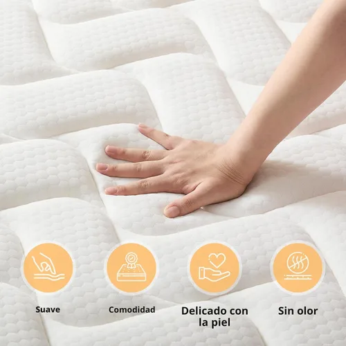 Miniatura 6 de Moccona Colchón híbrido King de 14 pulgadas con espuma viscoelástica, colchón en una caja con resortes individuales en bolsillo, colchón de firmeza