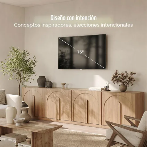 Miniatura 4 de BELLEZE Juego de soporte modular de TV de 4 piezas, centro de entretenimiento moderno con asas anchas de madera, aparadores con estantes ajustables
