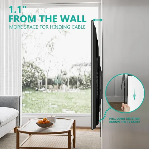Miniatura 3 de WALI - Soporte de pared para TV de perfil bajo para televisores planos curvos de 37 a 90 pulgadas hasta 165 lbs, montaje de pared de perfil bajo
