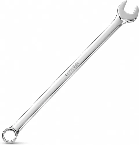 URREA Llave combinada de 12 puntos, herramienta mecánica extra larga de 0.394 in con alcance extendido y acabado de níquel-cromo, 40.9 fl oz