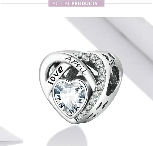 Miniatura 3 de Abalorio de piedra natal apto para pulseras Pandora, pulseras de alas de ángel para pulseras y collares, regalos de cumpleaños