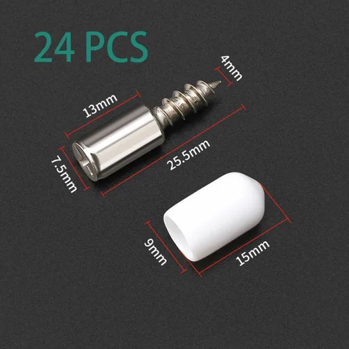Miniatura 8 de Qrity 24 clavijas de estante, clavos de soporte para estante, pasadores de soporte de estantería, soporte de armario con cubierta antideslizante