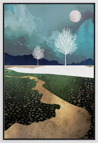 Miniatura 42 de SIGNFORD Lienzo enmarcado para pared, camino del desierto con cactus, naturaleza silvestre, ilustraciones modernas, arte decorativo, rústico