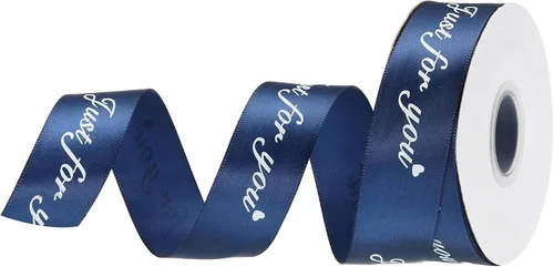 Miniatura 18 de MECCANIXITY Cinta de satén de 1 pulgada de ancho Just for You, cinta de grogrén personalizada de San Valentín de 25 yardas para envolver regalos