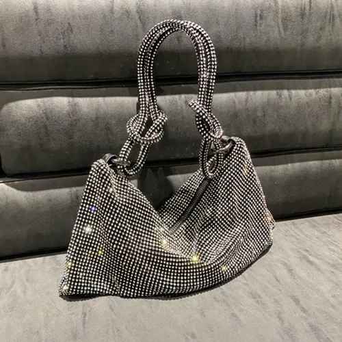 Miniatura 7 de Bolso de mano con diamantes de imitación bolso de noche brillante para mujer bolso de noche bajo las axilas bolsas de hombro para cena fiesta boda