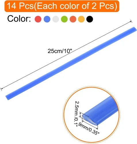 Miniatura 2 de MECCANIXITY Varillas de soldadura de plástico de 10 pulgadas, tiras de soldadura de HDPE, varillas de soldador para soldador de plástico