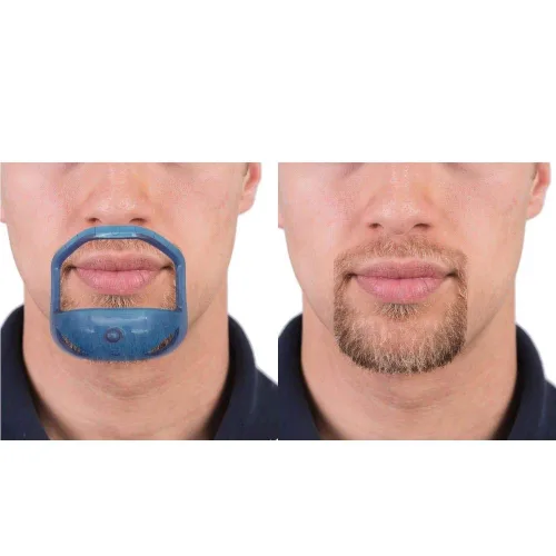 Miniatura 7 de Plantilla moldeadora de barba de cabra para hombres, kit de afeitado de barba y cabra, ahorra tiempo (azul)
