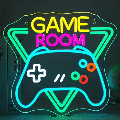 Miniatura 18 de Letreros de Neón de Cartas de Juego para Decoración de Pared Póquer Adolescentes Luz LED Neón Azul Blanco Letrero de Luz USB para Dormitorio Casino
