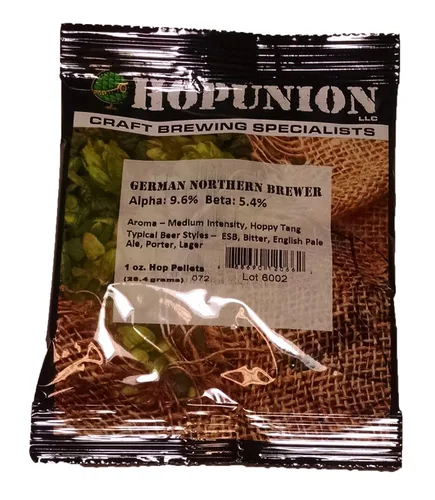 Miniatura 34 de HopUnion 2014A importó pellets de lúpulo para la fabricación de cerveza casera (melón alemán-casco), 1 oz