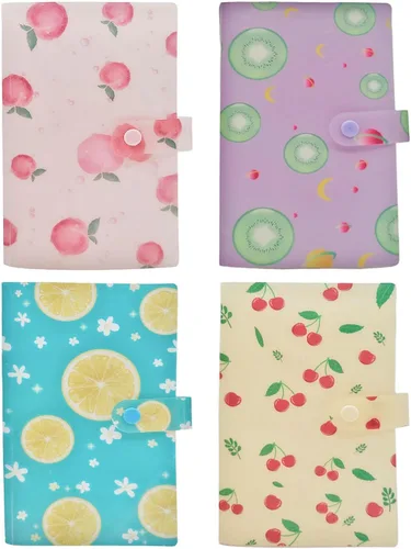 4 PCS 120 slots (2.3×3.5") Nail Art Sticker Storage Books, Empty Collection Book for DIY Stickers, Nail Art Decal Display Set Transparent Collection