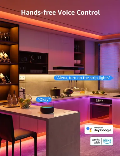 Miniatura 5 de Lepro SE1 AI - Tira de luces LED inteligentes – Tiras de luz RGB que cambian de color de 16.4 pies con control de aplicación, iluminación generada