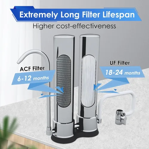 Miniatura 2 de VORTOPT Sistema de filtro de agua para encimera, filtración de agua de conexión directa-0.01μm Filtración reduce PFOA/PFOS, cloro, metales pesados