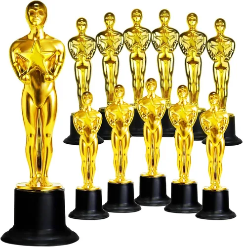 GiftExpress Paquete de 12 estatuillas de trofeo de oro de 6 pulgadas, estatuas de trofeo para ceremonia de premios, regalo de reconocimiento
