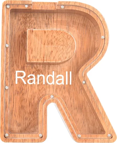 Miniatura 25 de Alcancías con nombre personalizado para niños, alcancía de letras personalizadas, banco de dinero del alfabeto de madera, regalos para niños