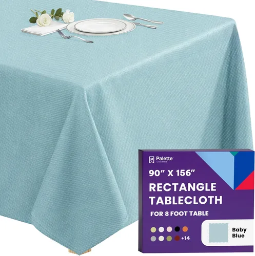 Miniatura 97 de Gee Di Moda - Mantel rectangular de 60 x 84 pulgadas – Mantel rectangular de poliéster lavable para mesa de 5 pies
