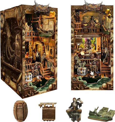 Miniatura 12 de Kit de manualidades para rincón de lectura DIY para adultos y adolescentes, rompecabezas de madera 3D en miniatura, kit de casa de muñecas