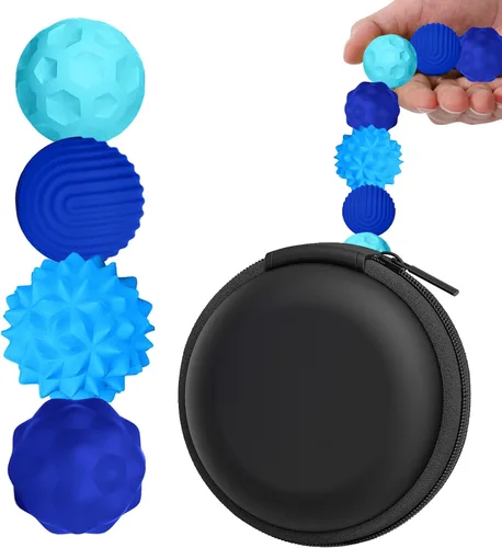 Miniatura 13 de BUSOHA Bolas Fidget de Silicona - Paquete de 4 Juguetes Fidget para Adultos Juguetes Sensoriales Pelotas Antiestrés para Adultos Adolescentes Morado