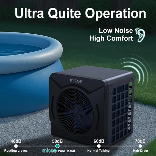 Miniatura 3 de MICOE Calentador de piscina de 17000 BTU para sobre el suelo, bomba de calor de piscina, calefacción o refrigeración, intercambiador de calor